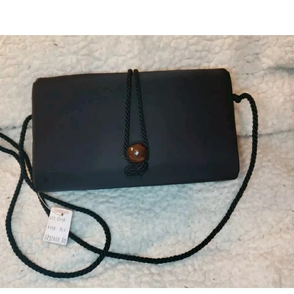 Vintage Ande Black Purse Loop Closure Formal Wedding Prom Classic NWT